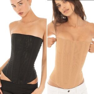 mesh boned long corset bundle